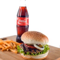 Barbekü Burger (Orta) + Baharatlı Patates Kızartması (200 gr.) + Kutu İçecek